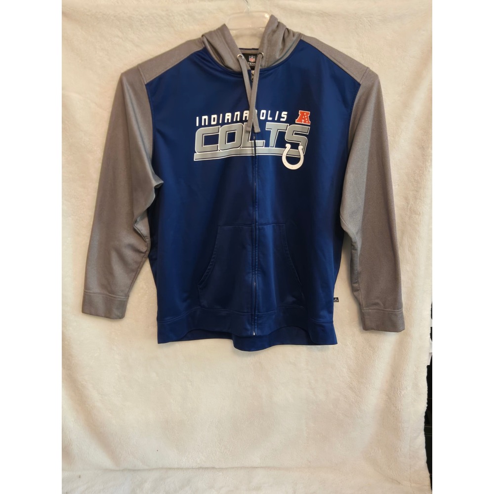 Indianapolis Colts Mens 3XL Full Zip Hoodie Blue Grey NFL Apparel